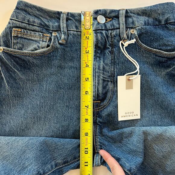 NWT Good American Womens Good Classic Blue 940 Hi-Rise Raw Hem Jean 0/25 - Picture 7 of 15